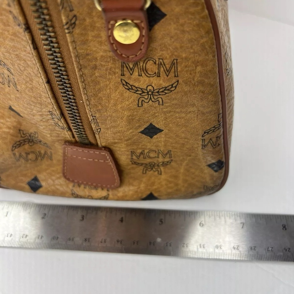 MCM Monogrammed Boston Leather Bag - Picture 11 of 13